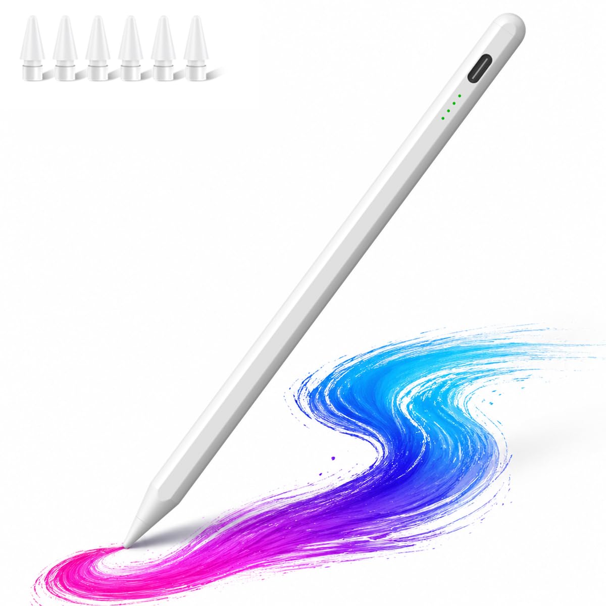 Stylus Pen for iPad (2018-2026) - 10 Min Fast Charge, Auto Sleep, Tilt Sensitivity, Palm Rejection, Active Pencil for iPad 11/10/9/8/7/6th Gen, Pro