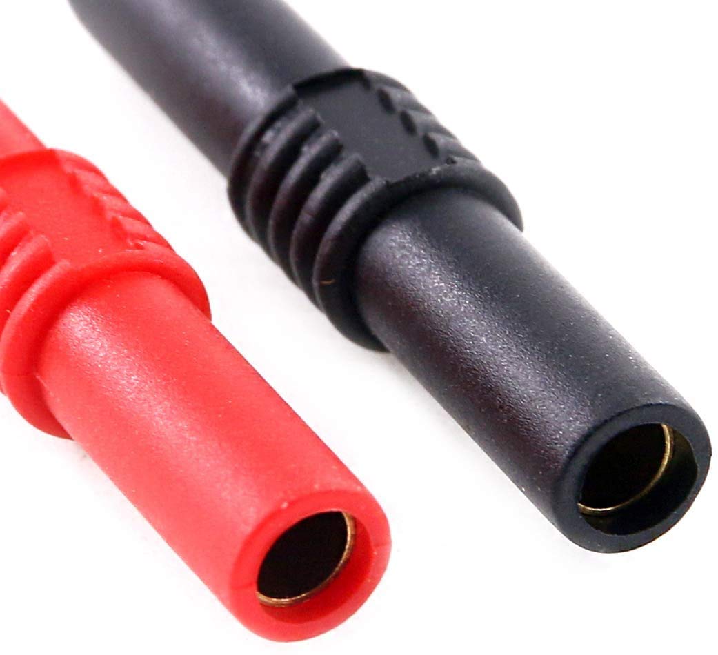 Eledabra Red and Black Insulated 4mm Banana Jack Female to Female Banana Socket Connectors Coupler for 4MM Banana Plug Extension Adapters 10Pcs