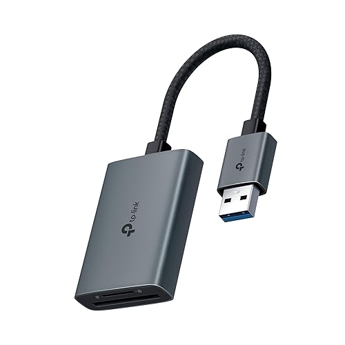 TP-Link SD Card Reader, High-Speed USB 3.0 to SD & microSD Card Reader, Aluminum Dual Slot Memory Card Reader for Laptop & More, Supports 2TB
