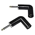 HQRP 2-Pack 3-Pin XLR Male to 1/4" / 6.35 mm Male TS Angle Adapter with 4 Adjustable Angle Positions Right Left and 90 Degree Compatible with Mixers