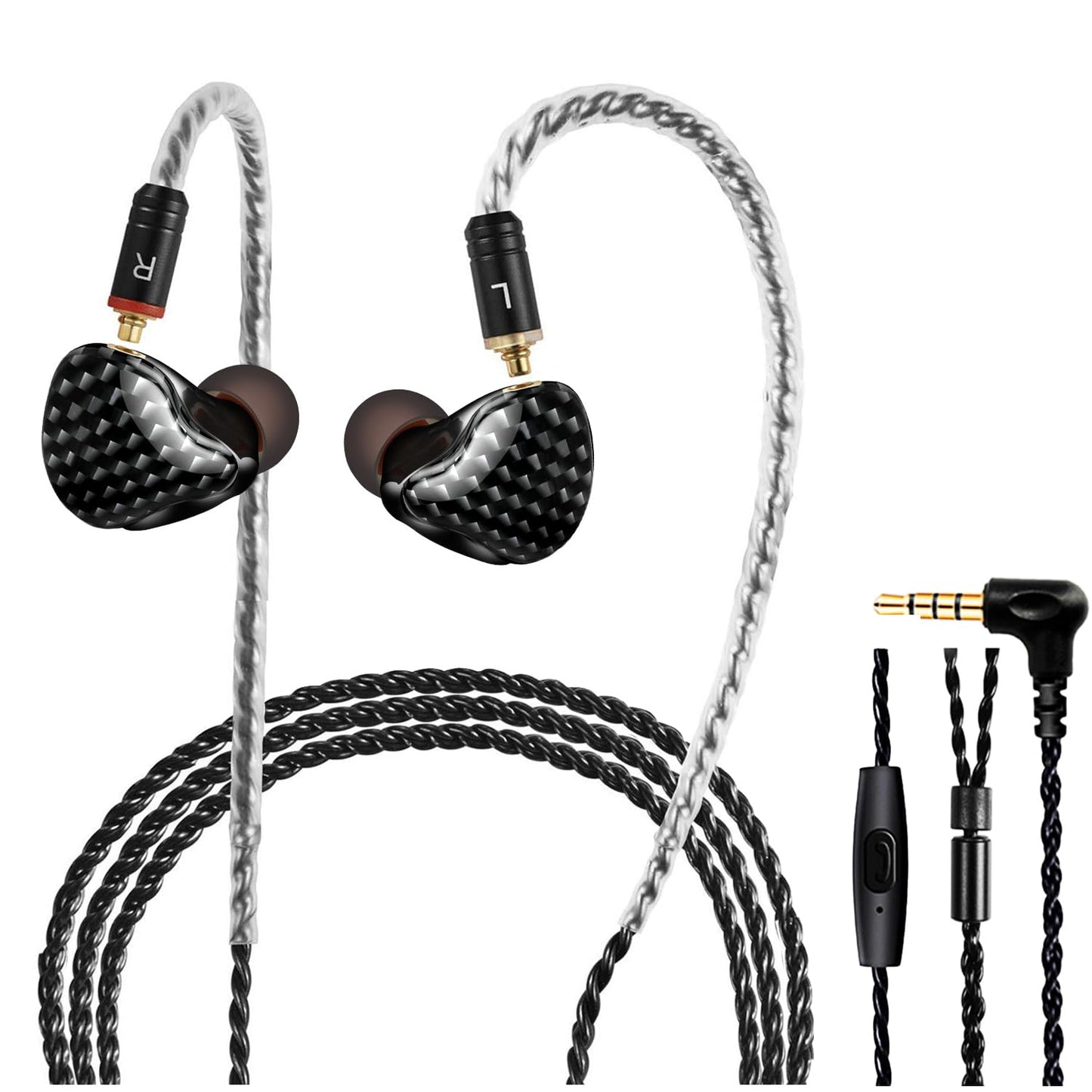 DEMAKE in Ear Monitor with Detachable 3.5mm Cable, with Mic