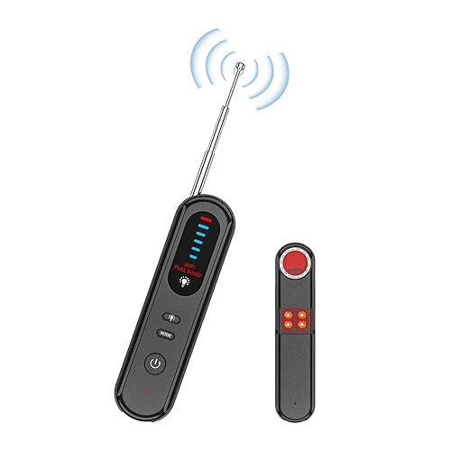Hidden Camera Detector 2025 - GPS & Bug Detection for Hotels, Travel, Office | 6-Level Sensitivity | Hidden Device Scanner (Black)