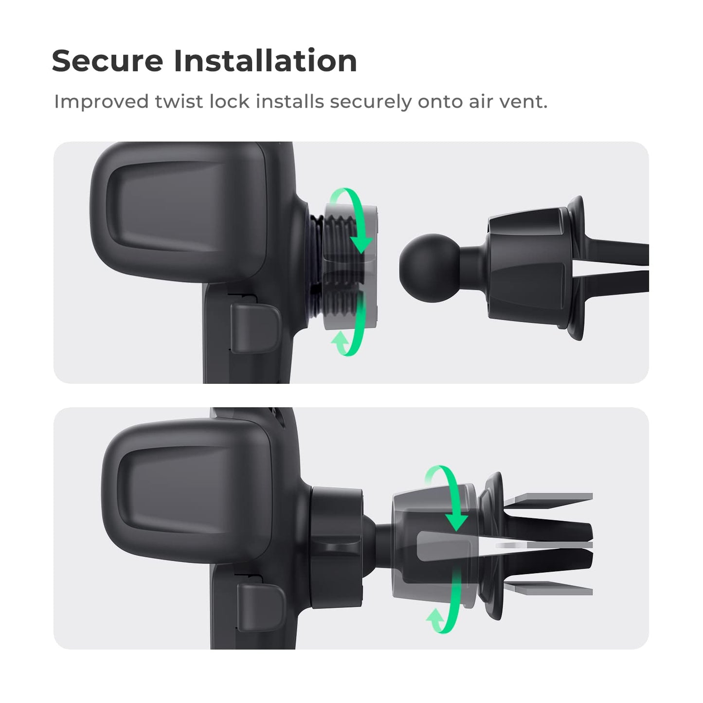 iOttie Easy One Touch Signature Air Vent & Flush Mount Combo - Universal Car Mount Phone Holder for iPhone, Google, Samsung, Moto, LG, and all other