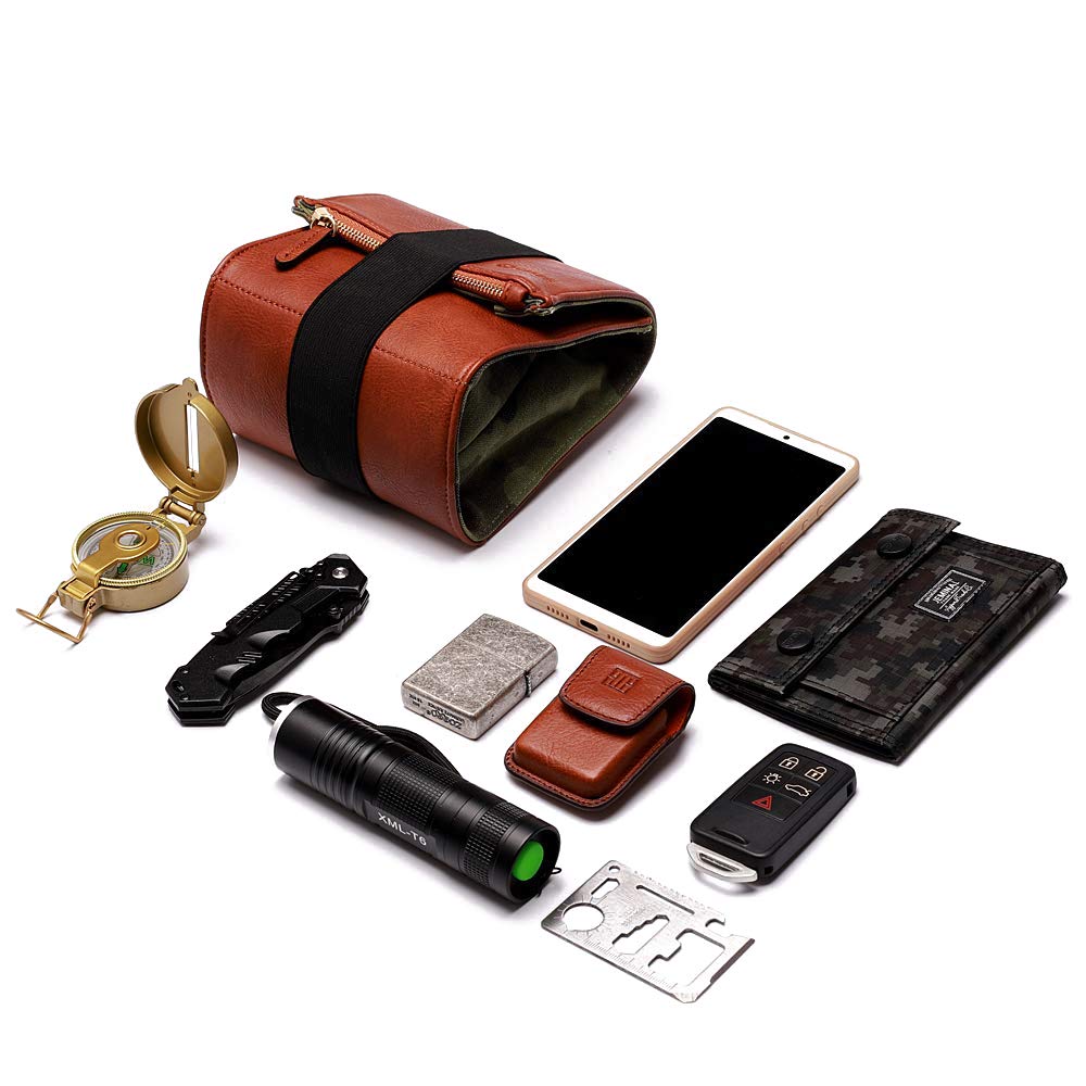 CANPIS Mirrorless Camera Case, Leather Small Camera Bag Lens Pouch, Photography Travel Bag, Outdoor Carry-on Storage Bag (not support DSLR Camera