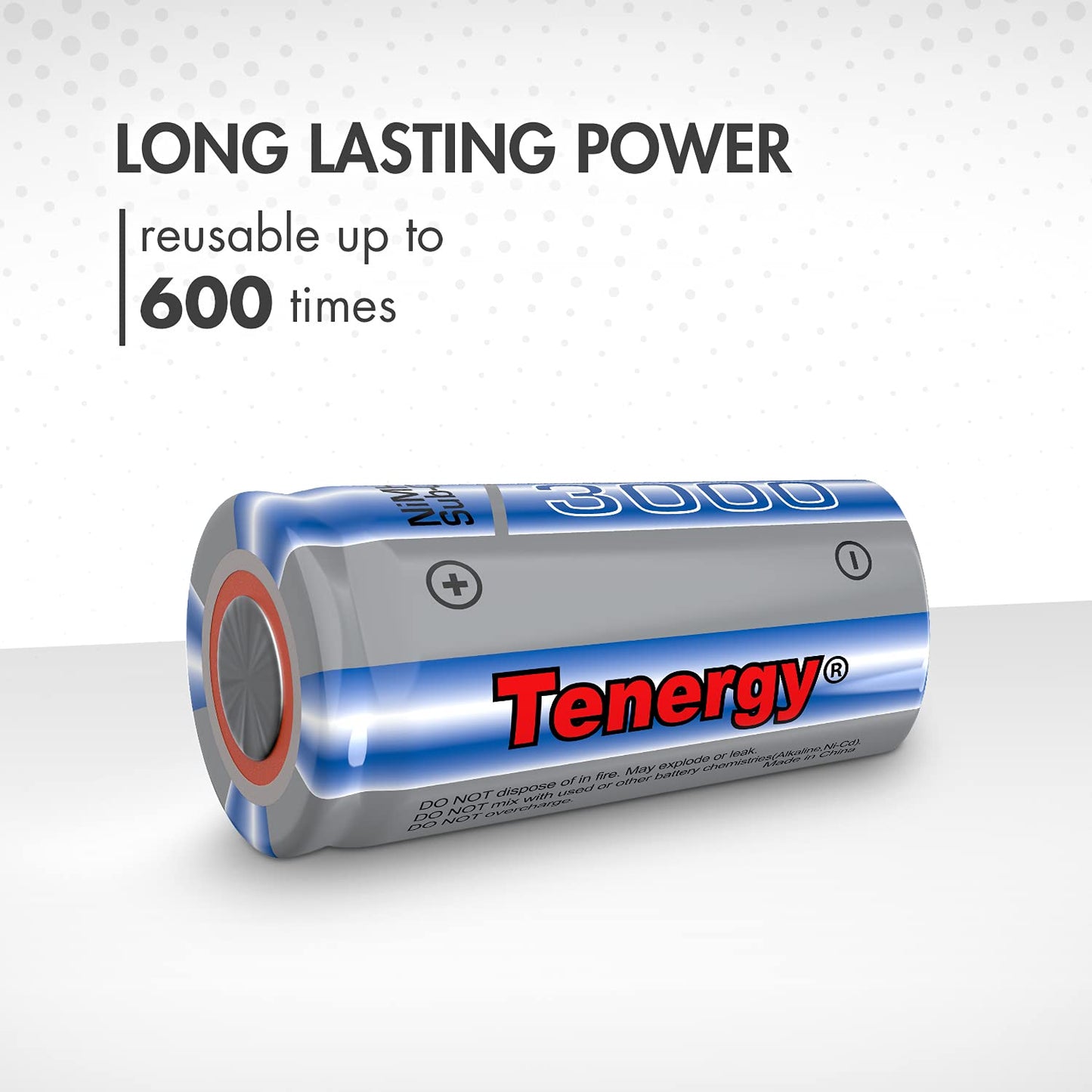 Tenergy NiMH SubC 1.2V 3000mAh Rechargeable Batteries, for Power Tools, 15 Pack
