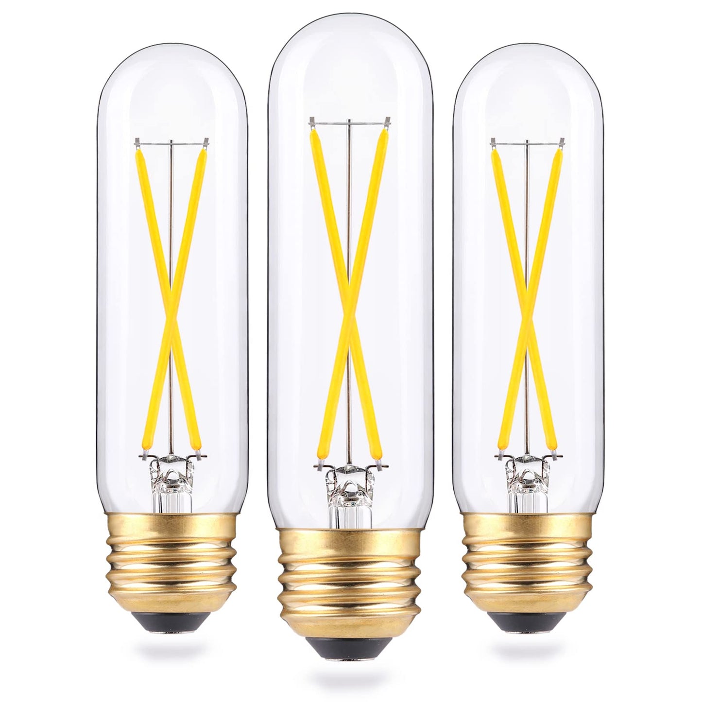 EQ Lighting Dimmable T10 Edison Led Tube Bulb 5000k Daylight White, 2W Vintage Tubular Led Filament Bulbs 25W Equivalent, E26 Base Lamp Bulb