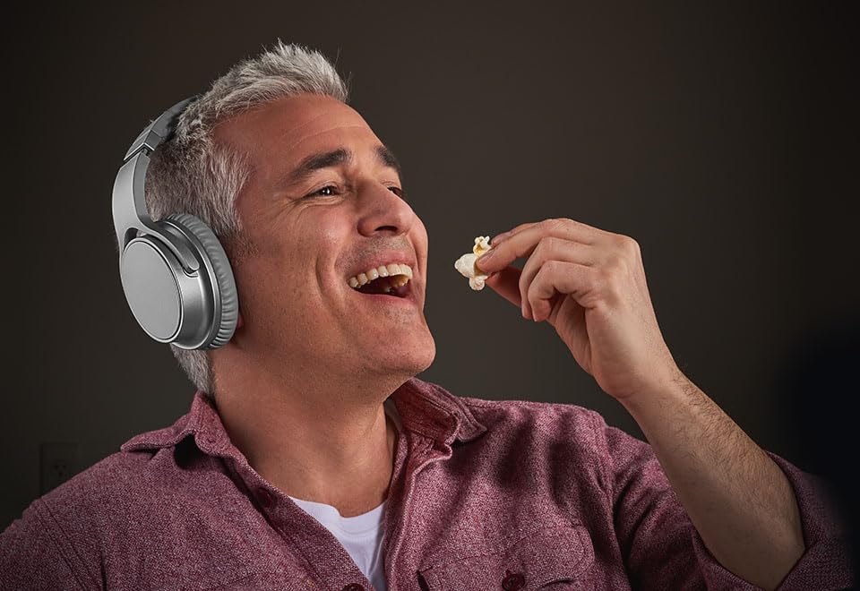 Sharper Image TV Wireless Headphones Silver