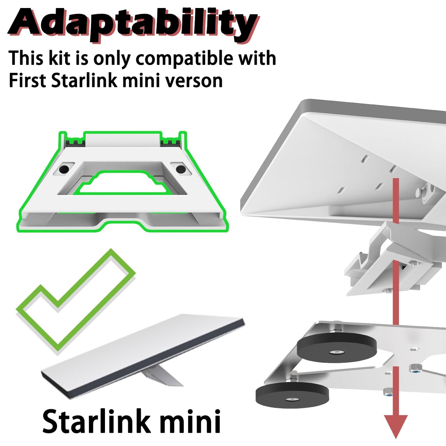 Magnetic Roof Mount Compatible with Starlink, Magnet Mounting Kit for Car/Camper/SUV/Trailer