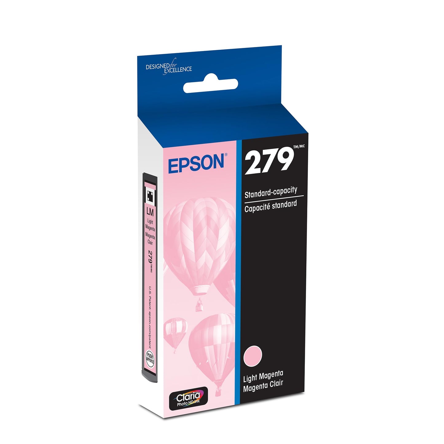 Epson 279 Claria Photo HD Ink Standard Capacity Light Magenta Cartridge (T279620-S) Works with Expression Photo XP-980