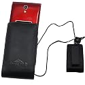 Around The Neck Hanging Lanyard Open Top Black and Red Case fits Samsung Convoy 4