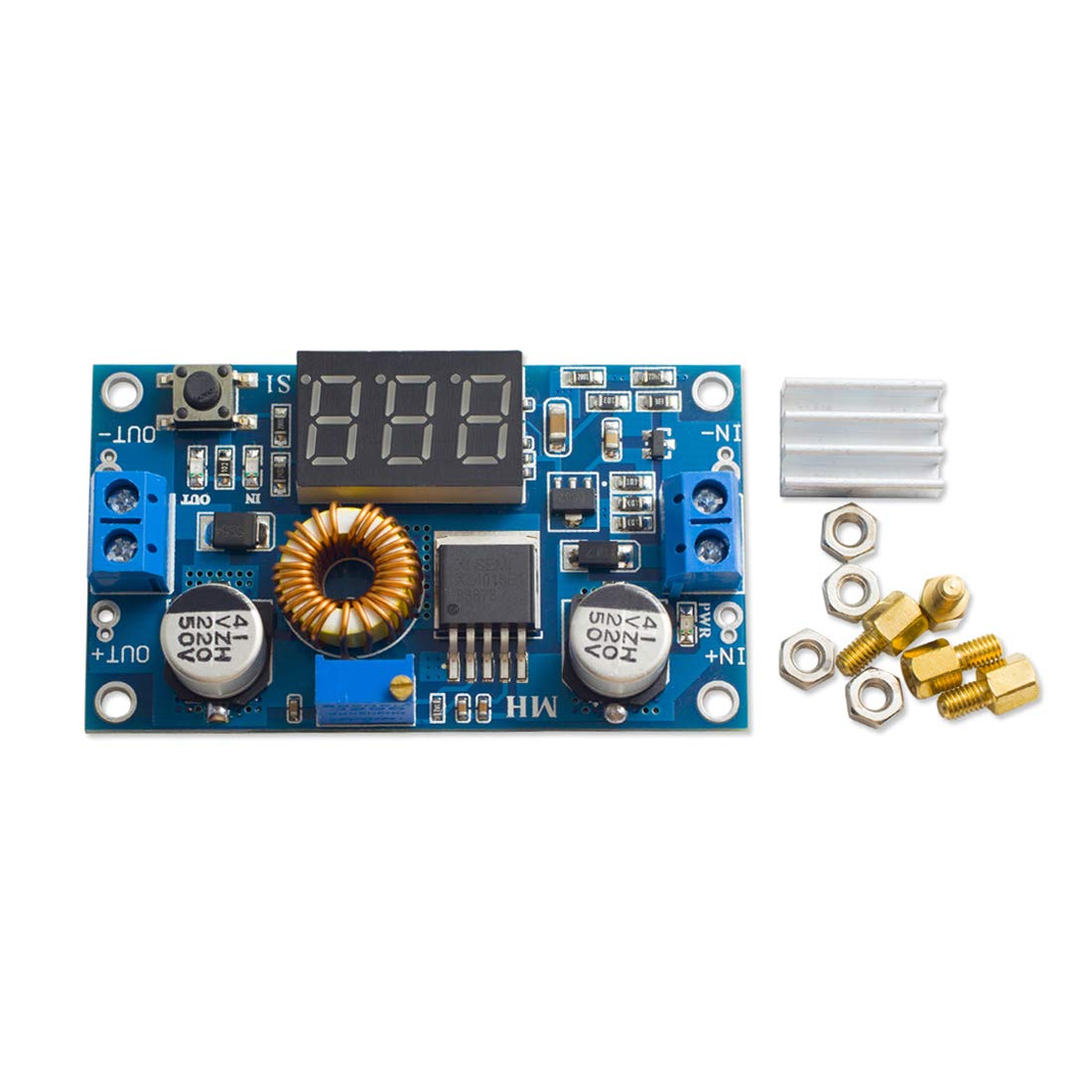 HiLetgo 5A 75W DC-DC Step Down Power Module XL4015 Adjustable with LED Voltmeter Free Pillars