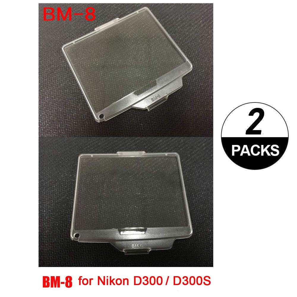 WH1916 [2-Pack] D300 LCD Screen Protective Cover for Nikon D300 D300S SLR Camera, Transparent ABS Screen Protector, Replace BM-8