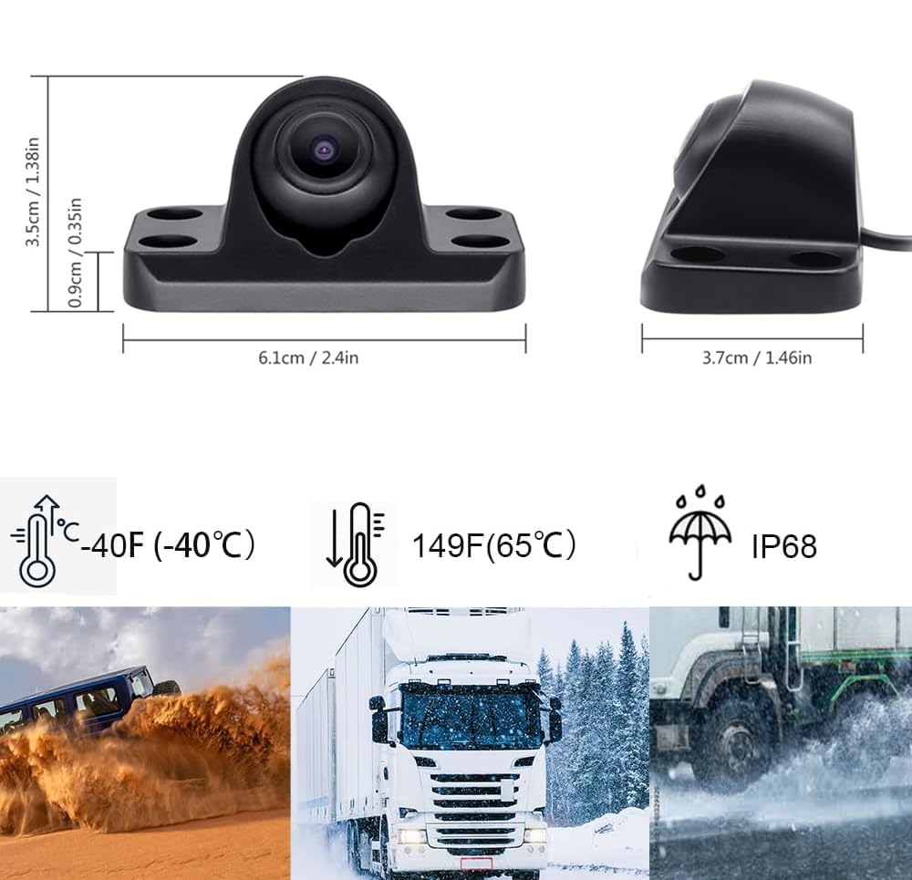 JOINLGO 4-CH 1080P 10" Touch Screen DVR Camera System Loop Record Video, Mini Waterproof Camera 120 Degree View Angle for Truck Van Bus RV