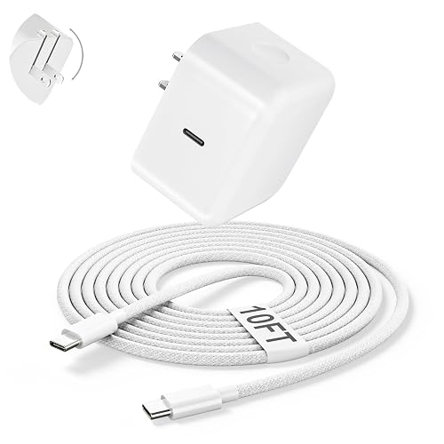 iPhone Charger Fast Charging,1-Pack USB-C Charge 40W iPhone 17 Charger with 60W Max Foldable Plug & USB C Cable 10FT, Compatible with i Phone 17/17
