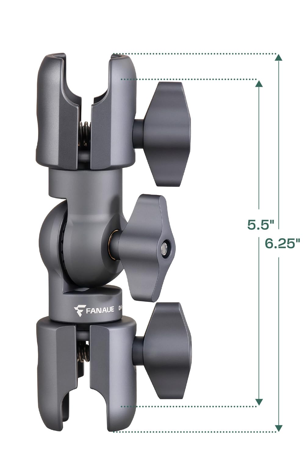 FANAUE Double Socket Arm - Full Length 6.25" Compatible with B Size 1" Ball Components
