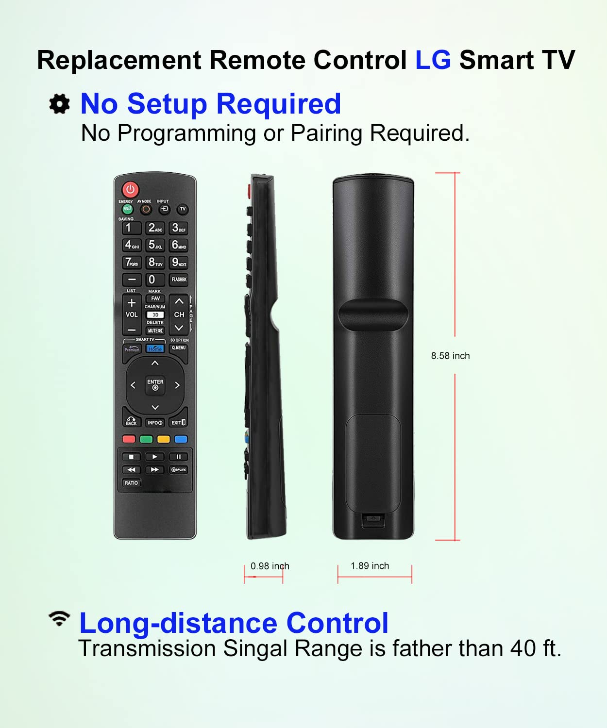 JISOWA Replacement Remote Control Universal for LG LCD OLED UHD Plasma 4K 3D Smart TV AKB72914042 AKB72914043 AKB72914053 AKB72914287 AKB72915238