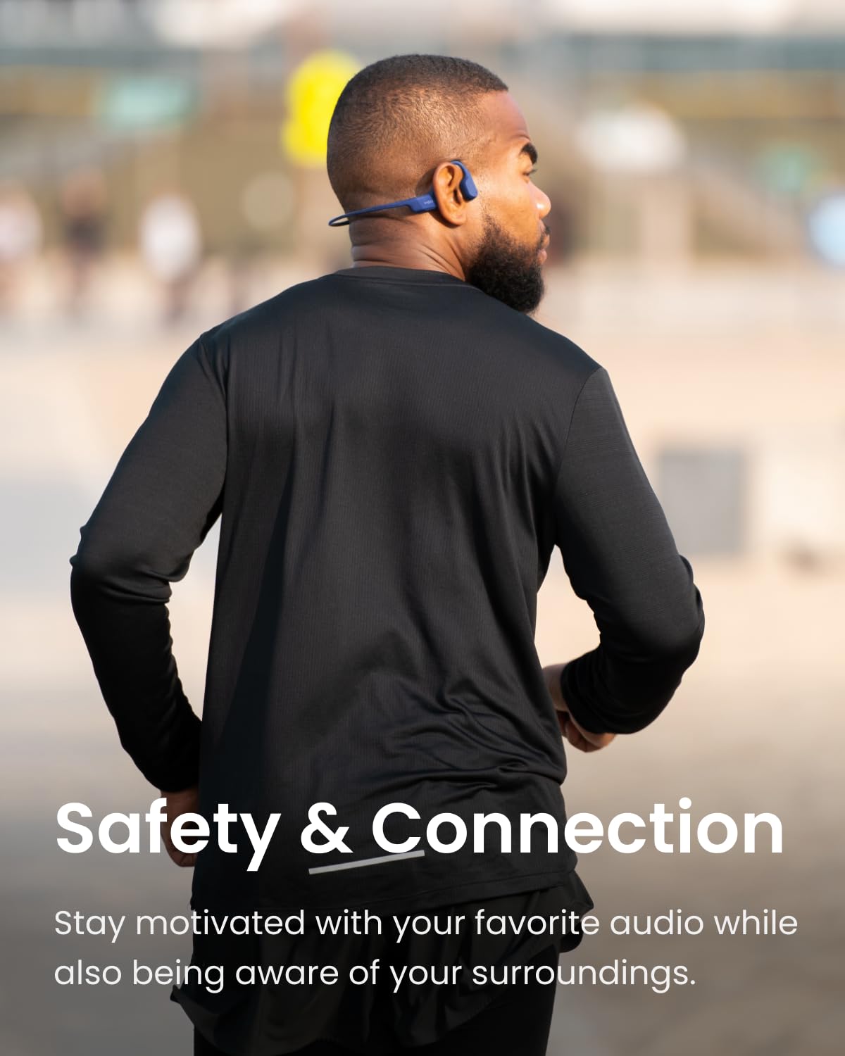 SHOKZ OpenRun (AfterShokz Aeropex) - Open-Ear Bluetooth Bone Conduction Sport Headphones - Sweat Resistant Wireless Earphones for Workouts and Running