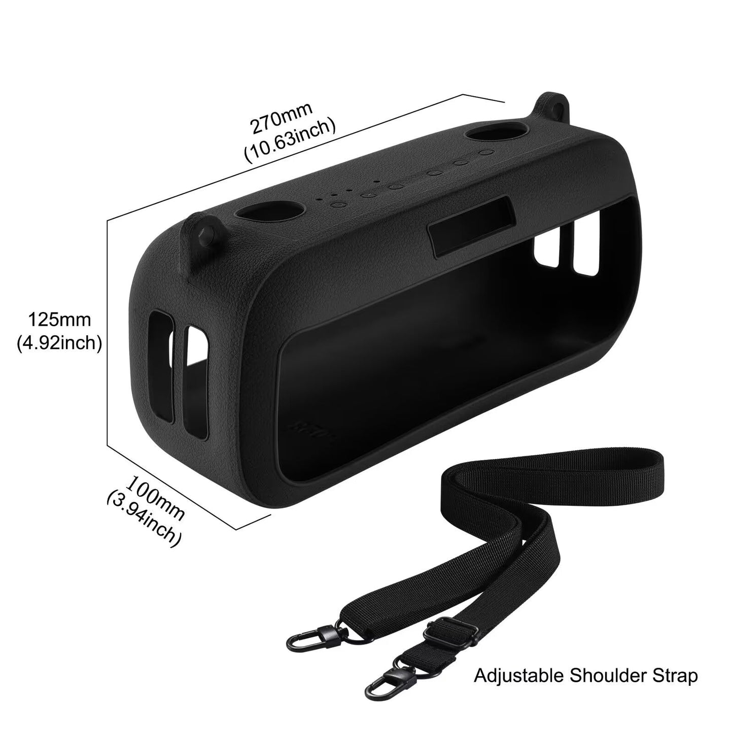 Ferbao Protective Case for Bose SoundLink Max Speaker, Silicone Case Cover with Shoulder Strap for Bose SoundLink Max