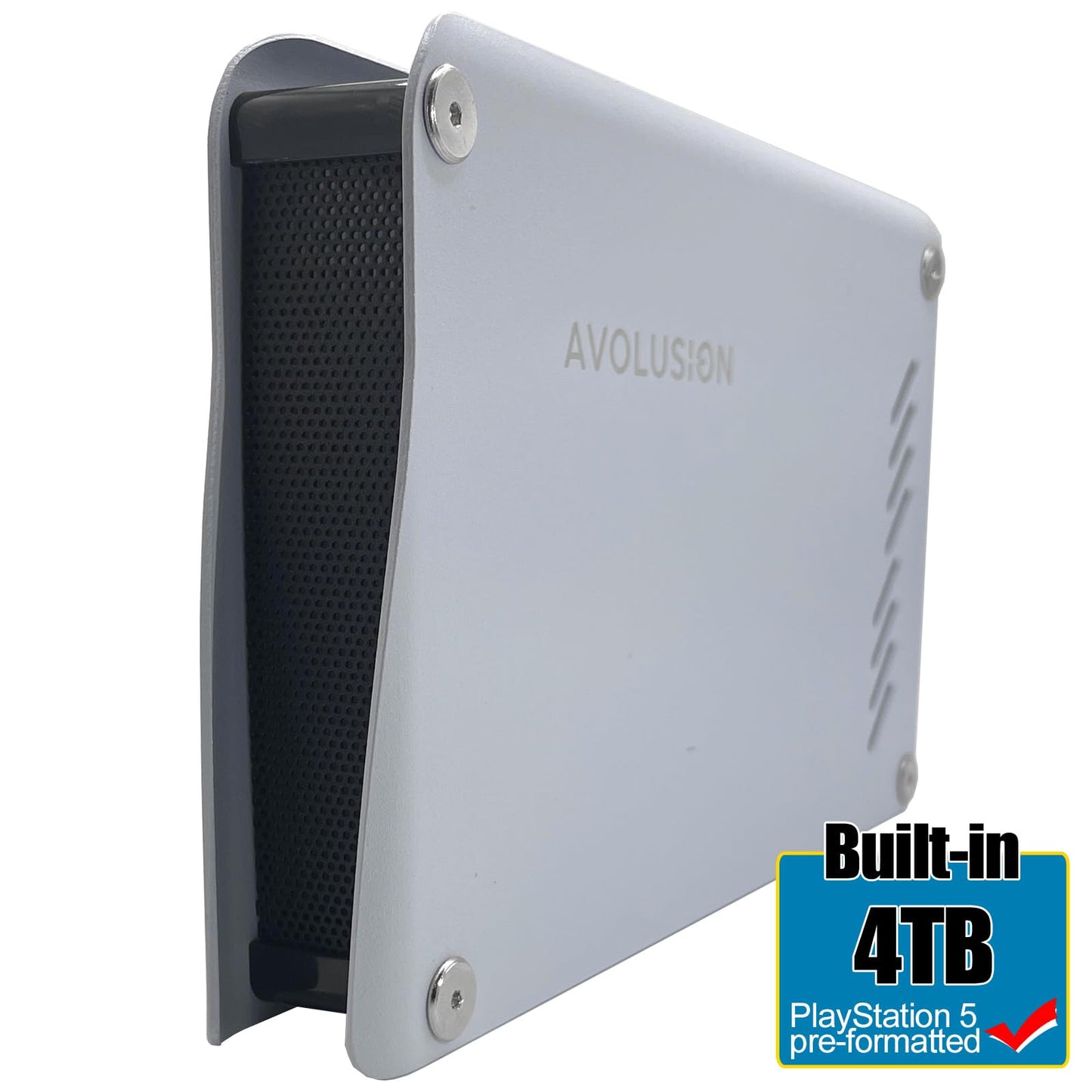 Avolusion PRO-M5 Series 4TB USB 3.0 External Gaming Hard Drive for PS5 Game Console (White, Metal Case) - 2 Year Warranty (Renewed)