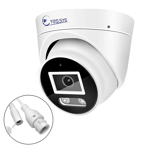 Eyessys HD 4K 8MP IP Turret Dome Camera Color Night PoE with Microphone(Audio), 24/7 Full Time Smart Dual Light LED, Weatherproof IP67 Indoor Outdoor