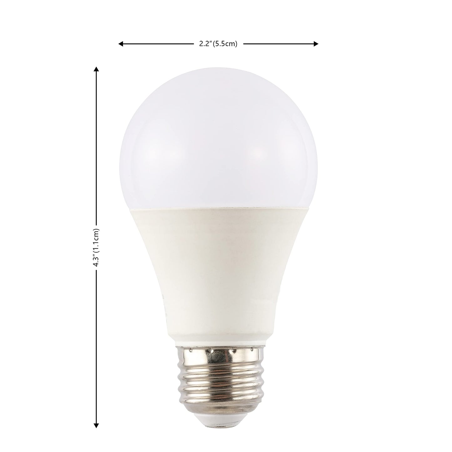 JONATHAN Y A19 9W LED Replacement Bulbs 2700K Warm 4.3", White, Pack of 4