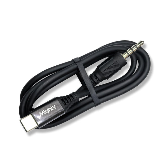 Mighty Type-C Charging Cable - The Official Charging Cable, USB-C to 3.5mm Headphone Jack (Extended Length - 29.5" (75CM)