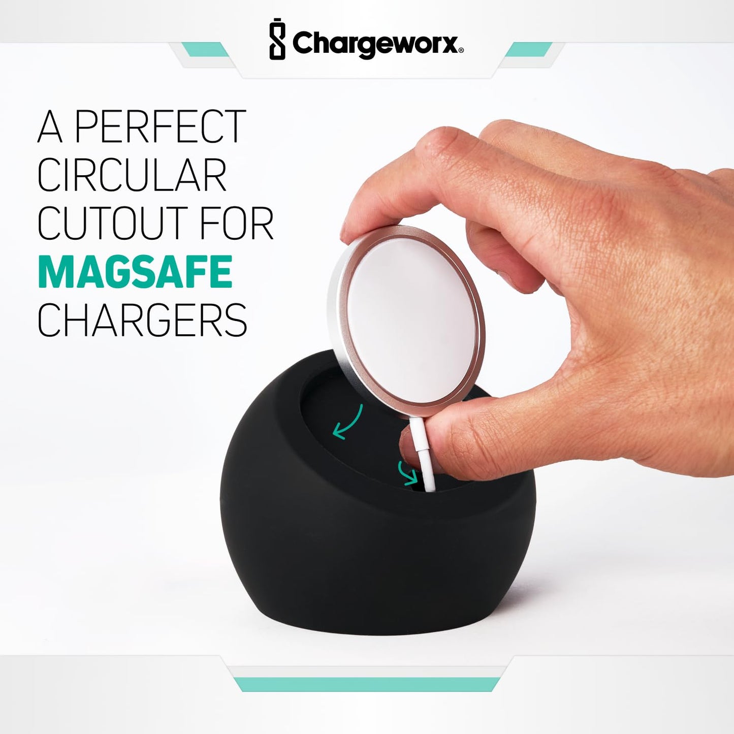 CHARGEWORX Magnetic Wireless Charging Stand Compatible with MagSafe, Premium Silicone Phone Stand for iPhone 16, 15, 14, 13 and 12 Series, Discreet