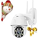 TOURALLE Security Camera for Outdoor-1080P Surveillance Camera with 355° Horizontal & 90° Vertical Control - Ideal for Garden Monitoring, Waterproof