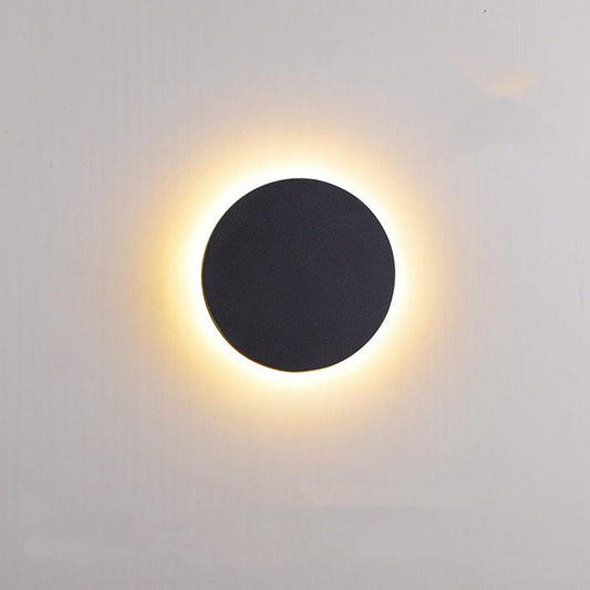 Daxng Outdoor Wall Lights, 12W Indoor LED Wall Light 3000K Modern Outdoor Sconce Black Square Wall Light Aluminum Waterproof Wall Mount Light