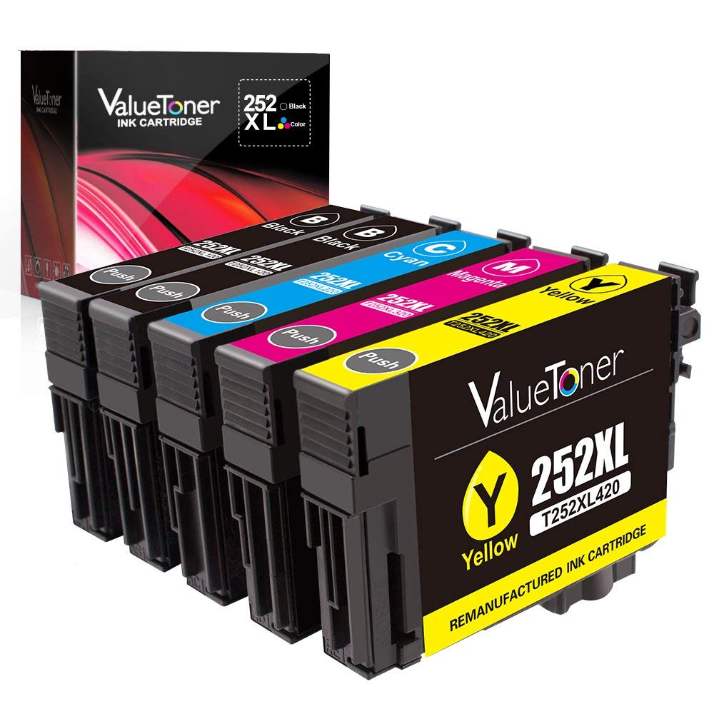 Valuetoner Remanufactured Ink Cartridges Replacement for Epson 252 252XL to use with Workforce WF-7710 WF-7720 WF-3620 WF-3640 WF-7210 WF-7610 WF-7620