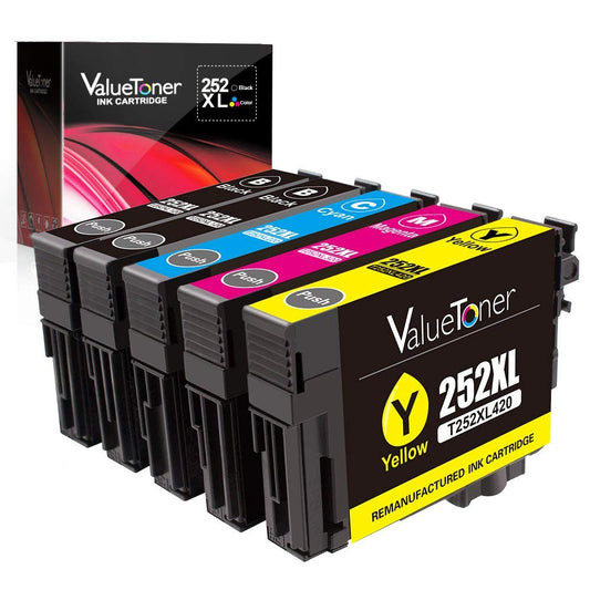 Valuetoner Remanufactured Ink Cartridges Replacement for Epson 252 252XL to use with Workforce WF-7710 WF-7720 WF-3620 WF-3640 WF-7210 WF-7610 WF-7620