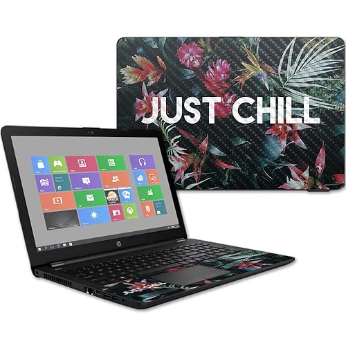 MightySkins Carbon Fiber Skin for HP 15T Laptop 15.6" (2017) - Just Chill | Protective, Durable Textured Carbon Fiber Finish | Easy to Apply, Remove…