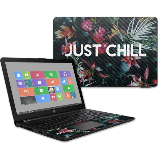 MightySkins Carbon Fiber Skin for HP 15T Laptop 15.6" (2017) - Just Chill | Protective, Durable Textured Carbon Fiber Finish | Easy to Apply, Remove…