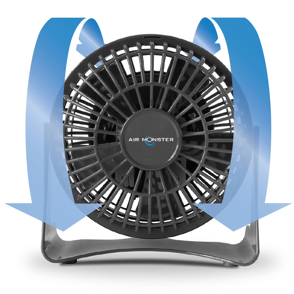 Air Monster 4 Inch Quiet Desk Fan, Black