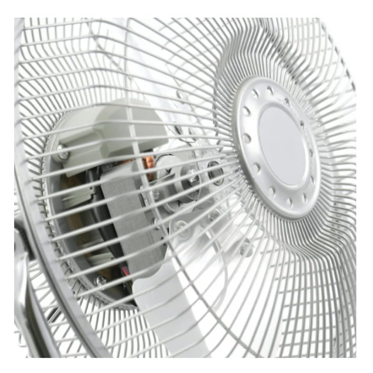 Orixforce 9-Inch High Velocity All Metal Fan - Silver Finish Desk Fan with Quiet Operation, 3-Speed Settings & 360° Tilt for Home and Office Cooling