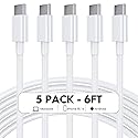 ZCSSQZ USB C to USB C Cable, 60W 6 FT USB Type C Fast Charging Cable for iPhone 16/16 Plus/16 Pro Max/15/15 Plus/15 Pro Max, MacBook Pro, iPad Pro