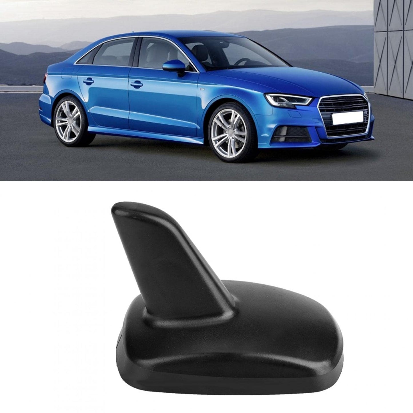 KIMISS Shark Fin Antenna for Audi A3 2016-2018, Car Roof Decoration, 3897ZIY, Black ABS Design, Enhanced Signal Reception