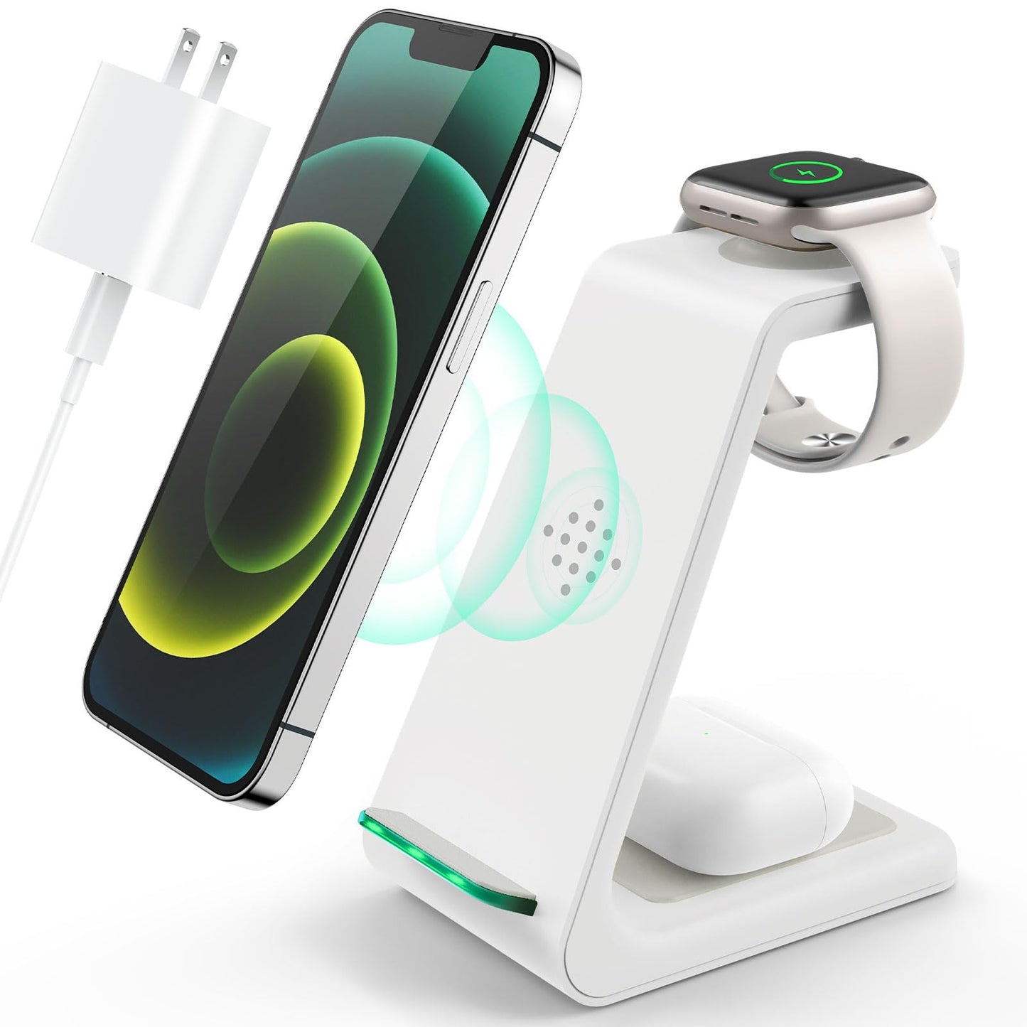 3 in 1 Wireless Charging Station, 2026 Upgraded Fast Desk Charger Station for iPhone 17 16 15 14 13 12 Pro Max Plus, Charger Stand for Apple Watch 11