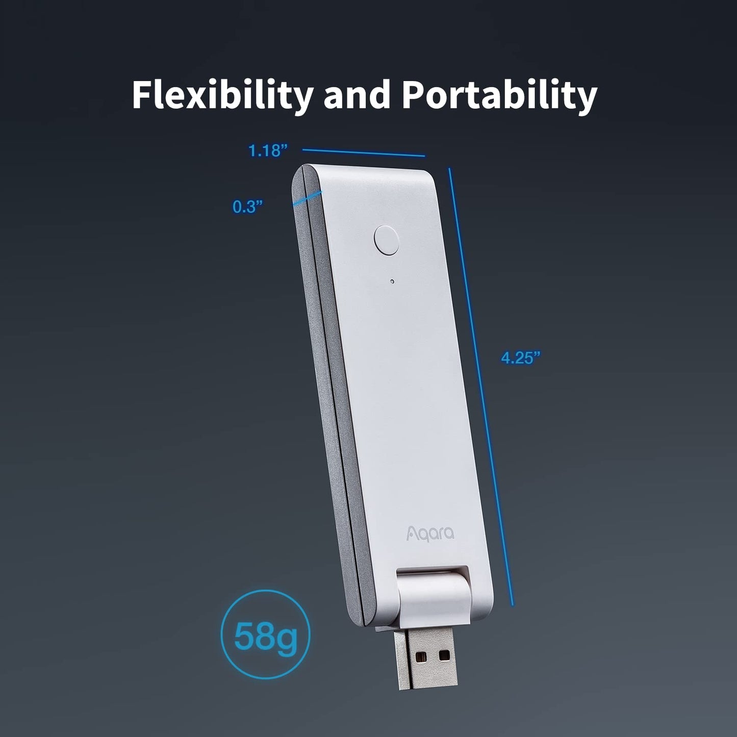 Aqara Smart Hub E1 for Home Automation, 2.4 GHz Wi-Fi Required, Features Aqara Zigbee (Not Third-Party), Powered by USB-A, Small Size, Supports