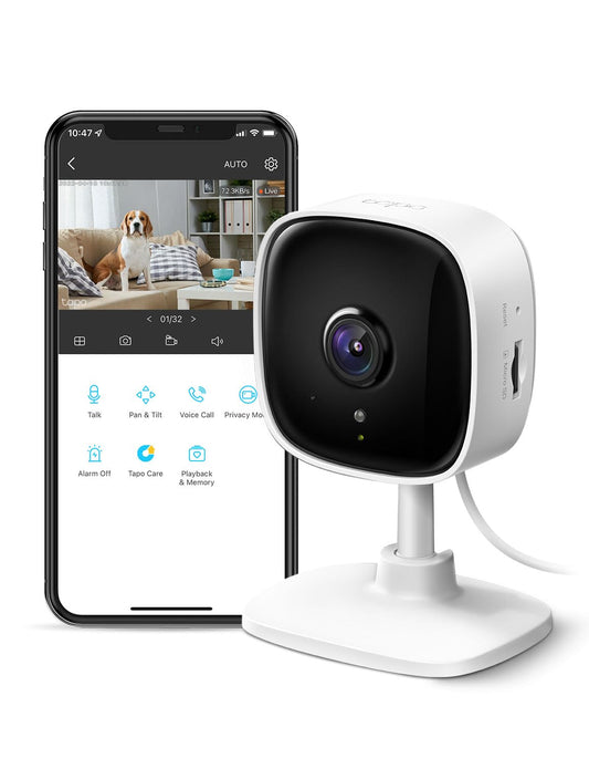 TP-Link Tapo 1080P Indoor Security Camera for Baby Monitor, Dog Camera w/Motion Detection, 2-Way Audio Siren, Night Vision, Cloud & SD Card Storage