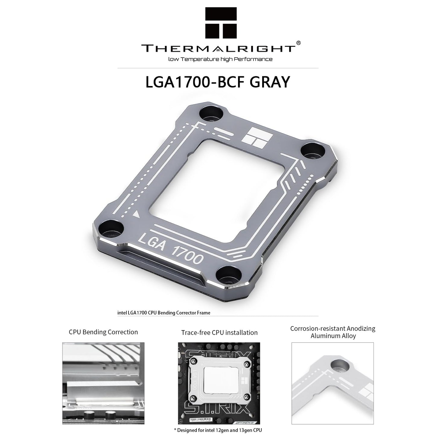 Thermalright Intel 12th/13/14th Generation LGA1700 Anti-Bending Buckle, Curved Pressure Plate, CPU Fixing Buckle, Fully Fitted and Fixed Without Trace