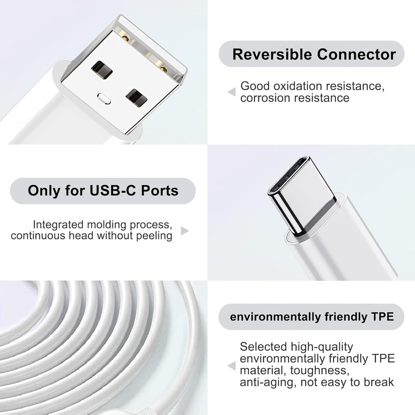 2 Pack 10FT USB C Camera Charger for Arlo Essential Battery Camera 2nd/3rd Gen, Essential Battery Camera XL 2nd/3rd Gen, Essential Pan Tilt, Pro 6/XL