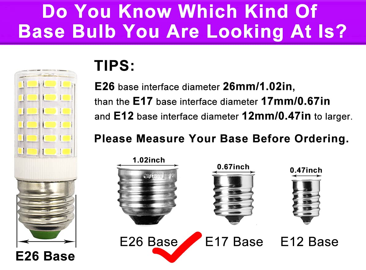Haidecnc Refrigerator Light Bulb 7W LED E26 Equivalent 100W A15 Fridge Freezer Appliance Home Lighting E26 Edison Halogen, Cool White 6500K 100V-265V