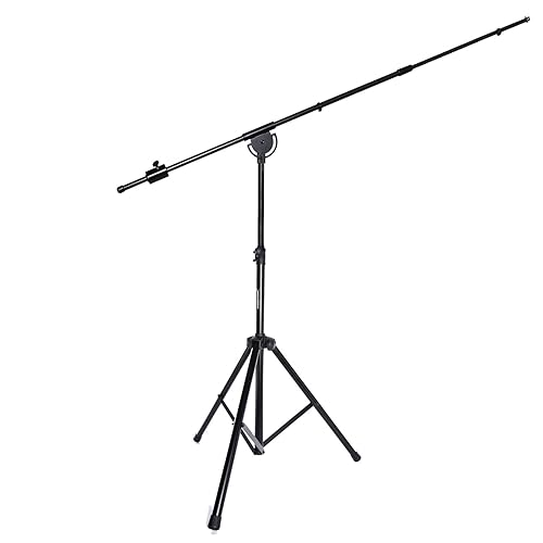 LyxPro SMT-1 Professional Microphone Stand Heavy Duty 93” Studio Overhead Boom Stand 76” Extra Long Telescoping Arm Mount, Foldable Tripod Legs &