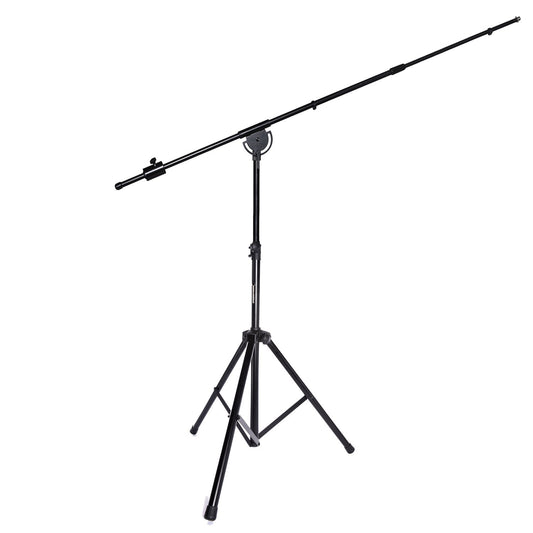 LyxPro SMT-1 Professional Microphone Stand Heavy Duty 93” Studio Overhead Boom Stand 76” Extra Long Telescoping Arm Mount, Foldable Tripod Legs &
