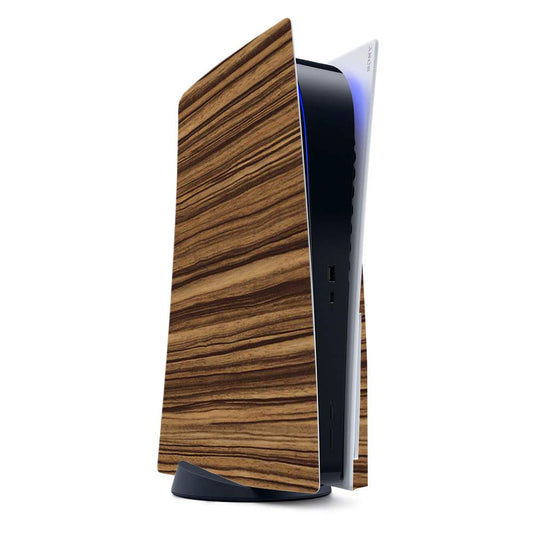 MightySkins Gaming Skin for PS5 / PlayStation 5 - Dark Zebra Wood | Protective Viny wrap | Easy to Apply and Change Style | Made in The USA