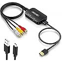 RCA to HDMI Adapter,Viagkiki AV Converter,RCA Female to HDMI Converter Composite Audio Video Converter for PS1, PS2, PS3, STB, Xbox, VHS