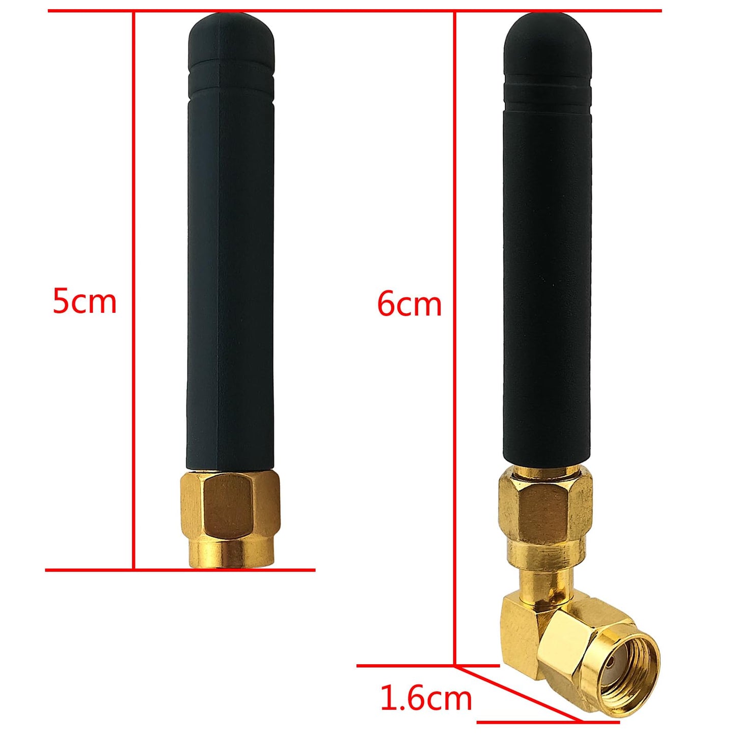 QAREQU Small Wireless Antenna (2-Pack) 2.4GHz 5.8GHz 2dBi RP-SMA Hole for WiFi Bluetooth Computer PC Network LAN