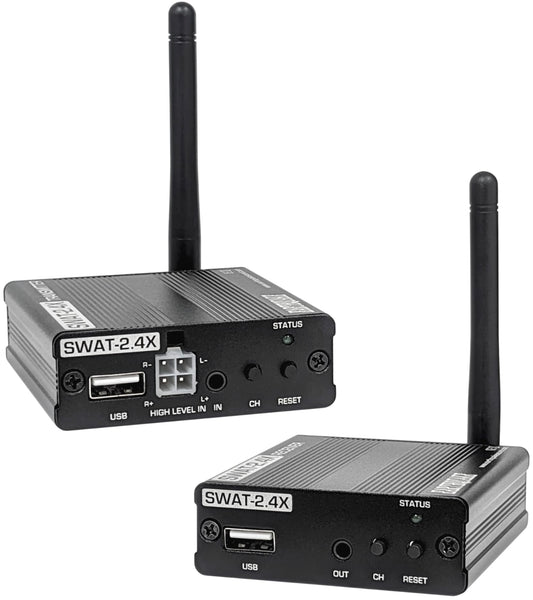 Earthquake SWAT-2.4X Stereo Wireless Audio Transceiver Set, Long Range, Low Latency, 64kHz/16-bit, 2.4GHz Wireless Adapter Kit for Subwoofers/Powered