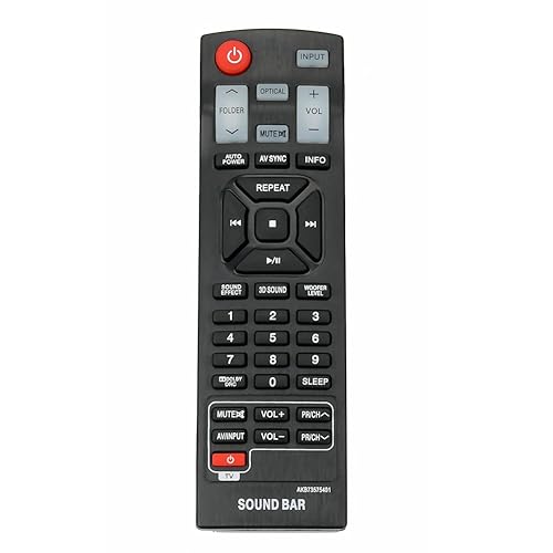 AKB73575401 Replacement Sound Bar Remote Applicable for LG Home Theater Soundbar NB2520A NB2420A NB3520A S54A1-D NB5541 NB5540